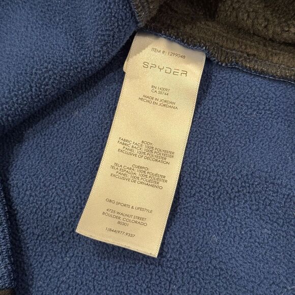 Spyder Sweater Mens Medium Blue Outbound 1/4 Zip Pullover Fleece Lined Skiing - Picture 3 of 6
